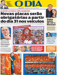 Capa do jornal O Dia 21/01/2020