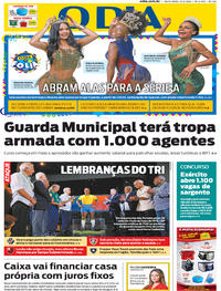 Capa do jornal O Dia 21/02/2020