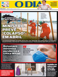 Capa do jornal O Dia 21/03/2020