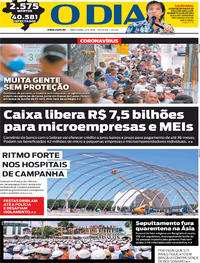 Capa do jornal O Dia 21/04/2020