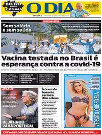 Capa do jornal O Dia 21/07/2020