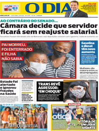 Capa do jornal O Dia 21/08/2020