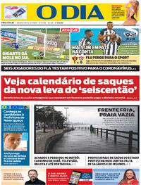 Capa do jornal O Dia 21/09/2020