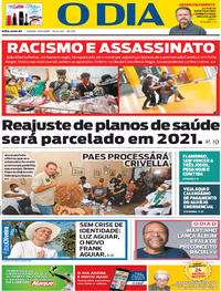 Capa do jornal O Dia 21/11/2020