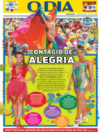 Capa do jornal O Dia 22/02/2020
