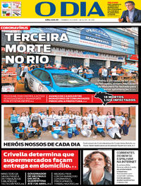 Capa do jornal O Dia 22/03/2020