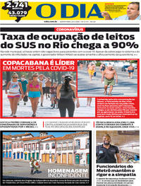 Capa do jornal O Dia 22/04/2020