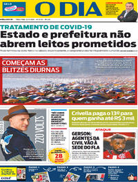 Capa do jornal O Dia 22/12/2020