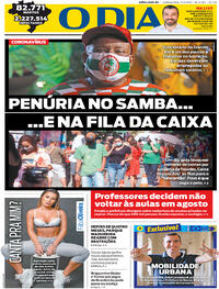 Capa do jornal O Dia 23/07/2020