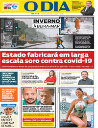 Capa do jornal O Dia 23/08/2020