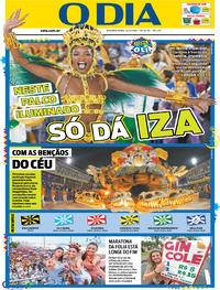 Capa do jornal O Dia 24/02/2020