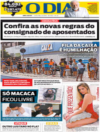 Capa do jornal O Dia 24/07/2020