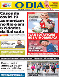 Capa do jornal O Dia 24/08/2020