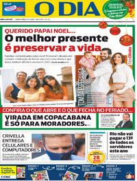 Capa do jornal O Dia 24/12/2020