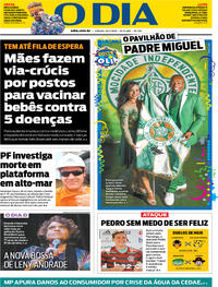 Capa do jornal O Dia 25/01/2020
