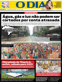 Capa do jornal O Dia 25/03/2020