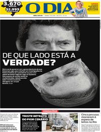 Capa do jornal O Dia 25/04/2020