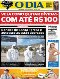 Capa do jornal O Dia 25/06/2020