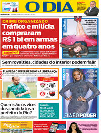 Capa do jornal O Dia 25/10/2020