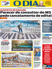 Capa do jornal O Dia 26/09/2020