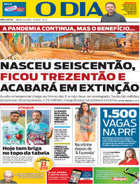 Capa do jornal O Dia 26/12/2020