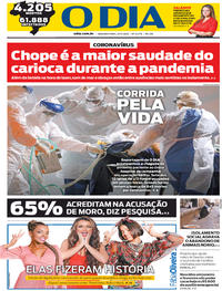 Capa do jornal O Dia 27/04/2020