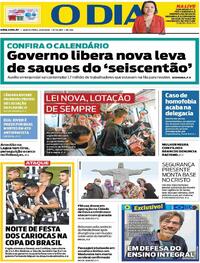 Capa do jornal O Dia 27/08/2020
