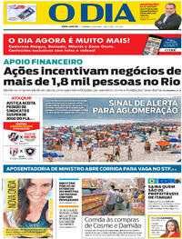 Capa do jornal O Dia 27/09/2020