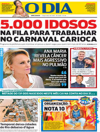 Capa do jornal O Dia 28/01/2020