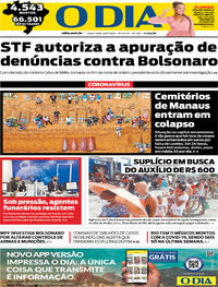 Capa do jornal O Dia 28/04/2020