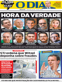 Capa do jornal O Dia 28/05/2020