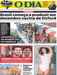 Capa do jornal O Dia 28/06/2020