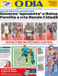 Capa do jornal O Dia 29/09/2020