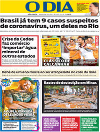 Capa do jornal O Dia 30/01/2020