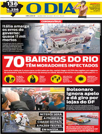 Capa do jornal O Dia 30/03/2020