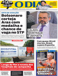 Capa do jornal O Dia 30/05/2020