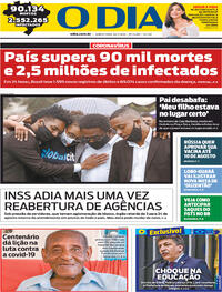 Capa do jornal O Dia 30/07/2020
