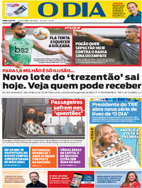 Capa do jornal O Dia 30/09/2020