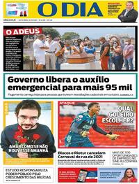 Capa do jornal O Dia 30/10/2020