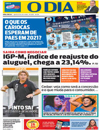Capa do jornal O Dia 30/12/2020