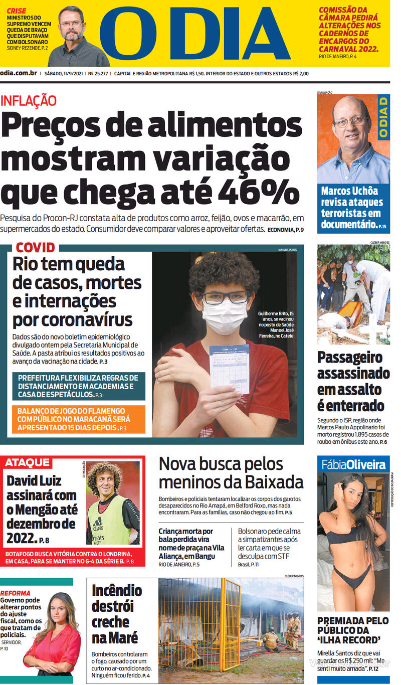 Capa do Jornal Extra de hoje - 11/09/2021 : r/brasil