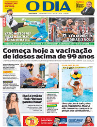 Capa do jornal O Dia 01/02/2021