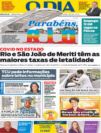 Capa do jornal O Dia 01/03/2021