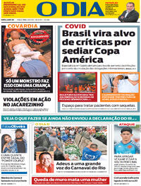 Capa do jornal O Dia 01/06/2021