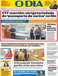 Capa do jornal O Dia 01/10/2021
