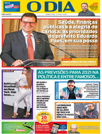 Capa do jornal O Dia 02/01/2021