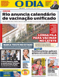Capa do jornal O Dia 02/04/2021