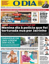 Capa do jornal O Dia 02/05/2021