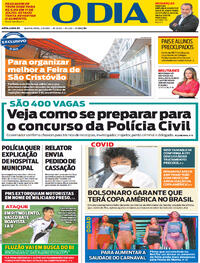Capa do jornal O Dia 02/06/2021