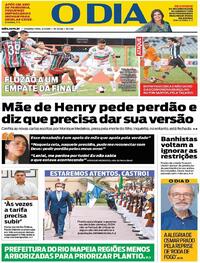 Capa do jornal O Dia 03/05/2021